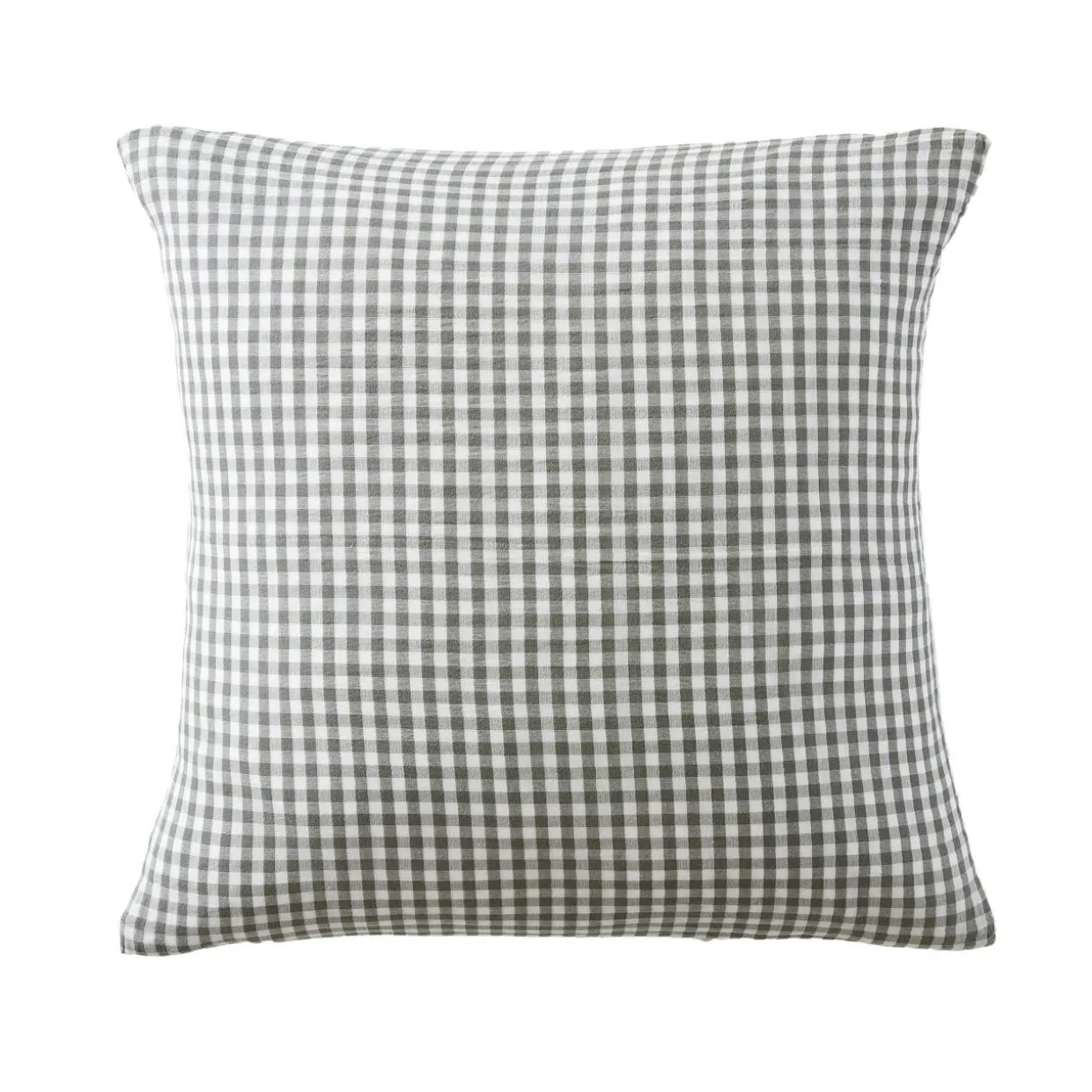 Taie d'oreiller carrée gaze de coton (60 x 60 cm) Gaïa vichy Vert romarin