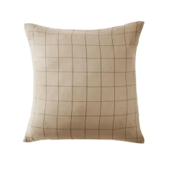 Taie d'oreiller carrée gaze de coton (60 x 60 cm) Gaïa Match Ficelle