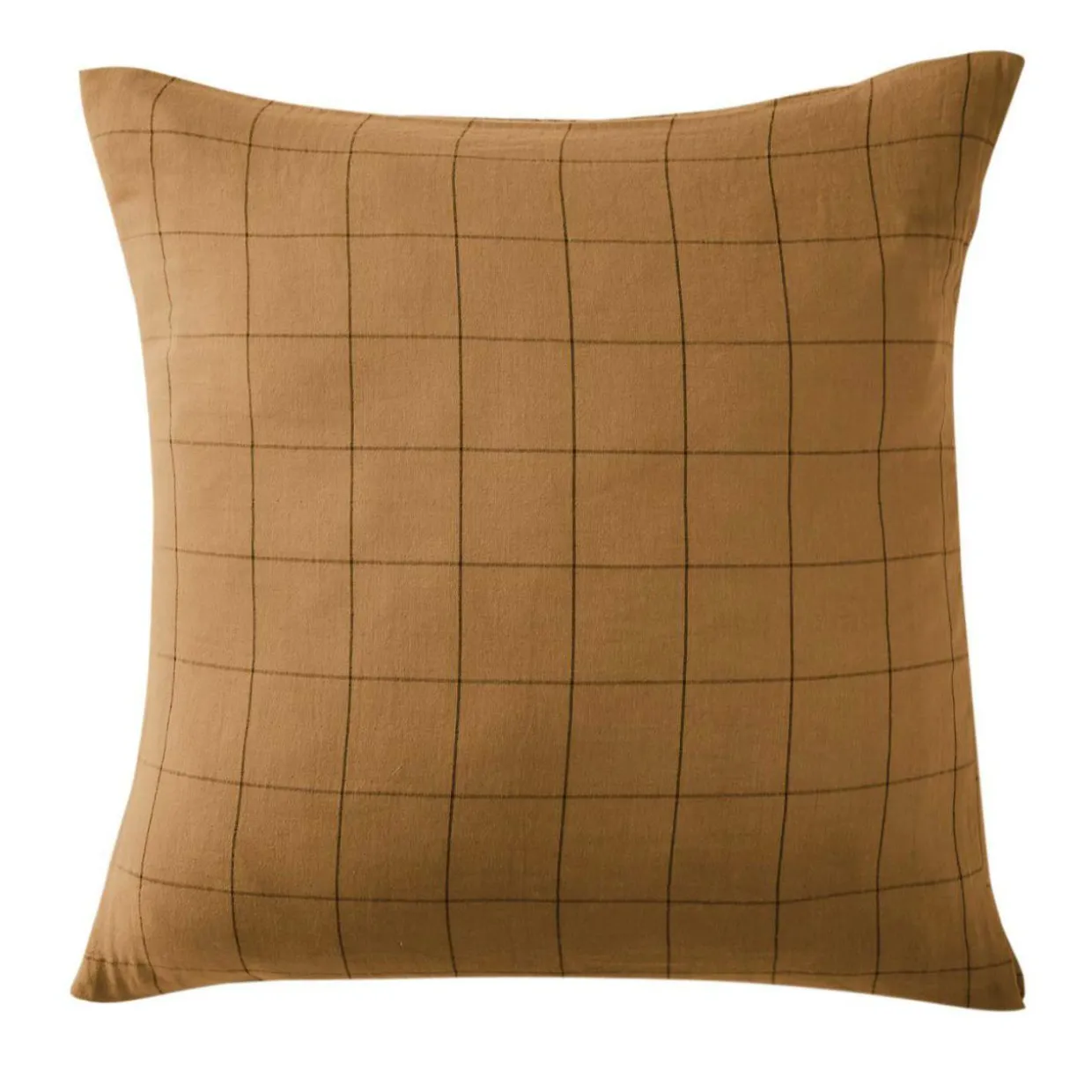 Taie d'oreiller carrée gaze de coton (60 x 60 cm) Gaïa Match Camel
