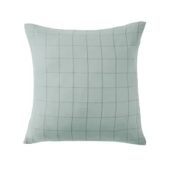 Taie d'oreiller carrée gaze de coton (60 x 60 cm) Gaïa Match Vert eucalyptus