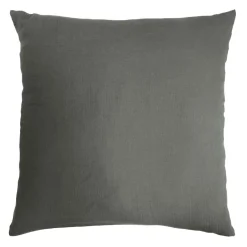 Taie d'oreiller carrée gaze de coton (80 x 80 cm) Gaïa Gris granit