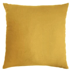 Taie d'oreiller carrée gaze de coton (80 x 80 cm) Gaïa Jaune safran