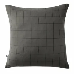 Taie d'oreiller carrée gaze de coton (60 x 60 cm) Gaïa Match Gris granit