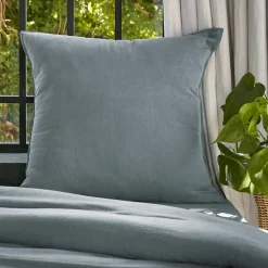 Taie d'oreiller carrée lyocell Tencel™ lavé (80 x 80 cm) Olivia Bleu stone