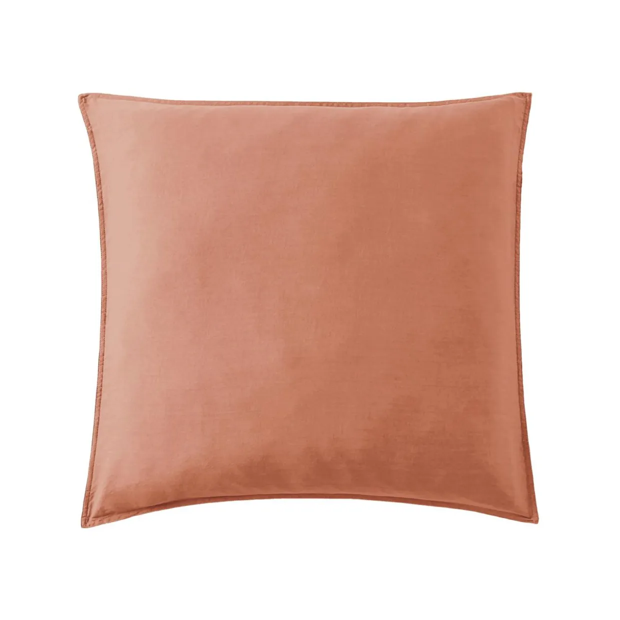 Taie d'oreiller carrée lyocell Tencel™ lavé (63 x 63 cm) Olivia Terracotta