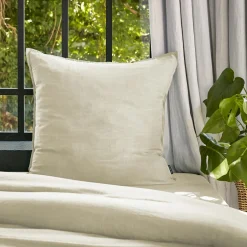 Taie d'oreiller carrée lyocell Tencel™ lavé (63 x 63 cm) Olivia Beige pampa