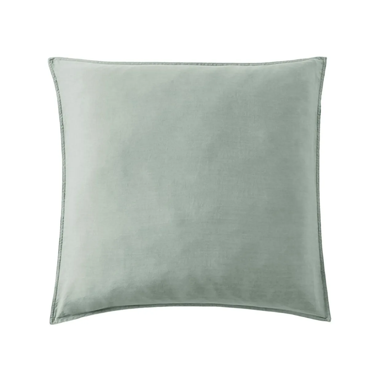 Taie d'oreiller carrée lyocell Tencel™ lavé (63 x 63 cm) Olivia Vert eucalyptus