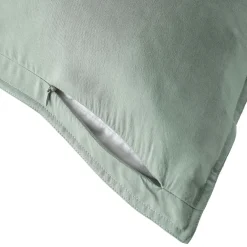 Taie d'oreiller carrée lyocell Tencel™ lavé (80 x 80 cm) Olivia Vert eucalyptus