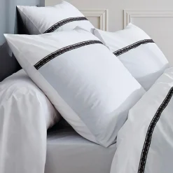 Taie d'oreiller carrée percale de coton Passion Blanche