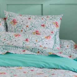 Taie d'oreiller carrée percale de coton (65 x 65 cm) Roxane Multicolore