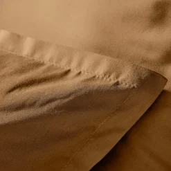 Taie d'oreiller carrée percale de coton (65 x 65 cm) Cali Camel