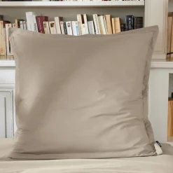 Taie d'oreiller carrée percale de coton (65 x 65 cm) Cali Taupe