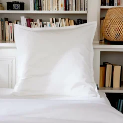 Taie d'oreiller carrée percale de coton (80 x 80 cm) Cali Blanche