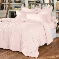 Taie d'oreiller carrée percale de coton (80 x 80 cm) Cali Rose poudré