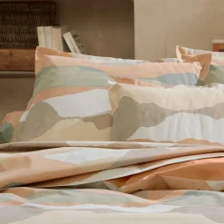Taie d'oreiller carrée percale de coton (65 x 65 cm) Land Beige Craie
