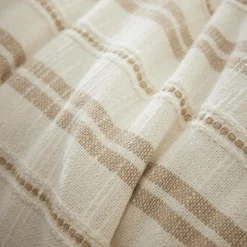 Taie d'oreiller carrée réversible coton texturé et percale (60 x 60 cm) Alice Ficelle