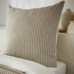 Taie d'oreiller carrée réversible coton texturé et percale (80 x 80 cm) Alice Ecru