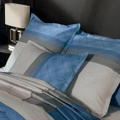 Taie d'oreiller carrée satin de coton (65 x 65 cm) Tiago Bleue