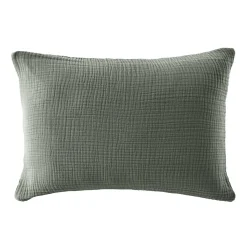 Taie d'oreiller quadruple gaze de coton ( 50 x 70 cm) Victoria x Gaïa Vert romarin