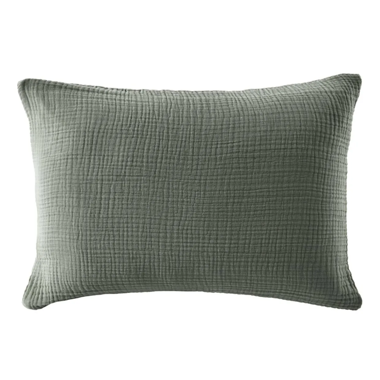 Taie d'oreiller quadruple gaze de coton (50 x 80 cm) Victoria x Gaïa Vert romarin