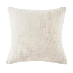 Taie d'oreiller quadruple gaze de coton (80 x 80 cm) Victoria x Gaïa Beige pampa