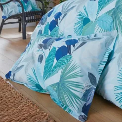 Taie d'oreiller rectangulaire percale de coton (50 x 70 cm) Moorea Bleue