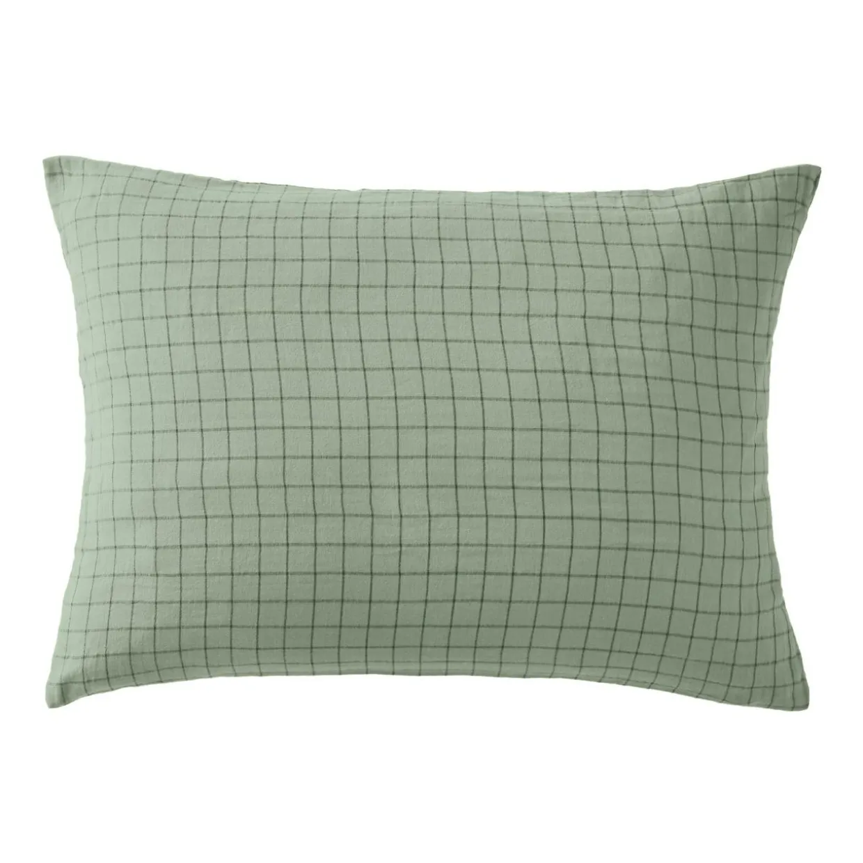 Taie d'oreiller rectangulaire gaze de coton (50 x 70 cm) Gaïa Mix Vert eucalyptus