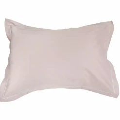 Taie d'oreiller rectangulaire coton Félicie Rose clair ruban