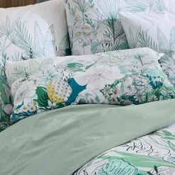 Taie d'oreiller rectangulaire percale de coton (50 x 70 cm) Bali Verte