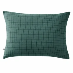 Taie d'oreiller rectangulaire gaze de coton (50 x 70 cm) Gaïa Mix Bleu canard