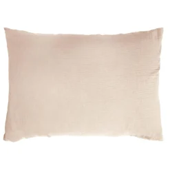 Taie d'oreiller rectangulaire gaze de coton (50 x 70 cm) Gaïa Rose poudré