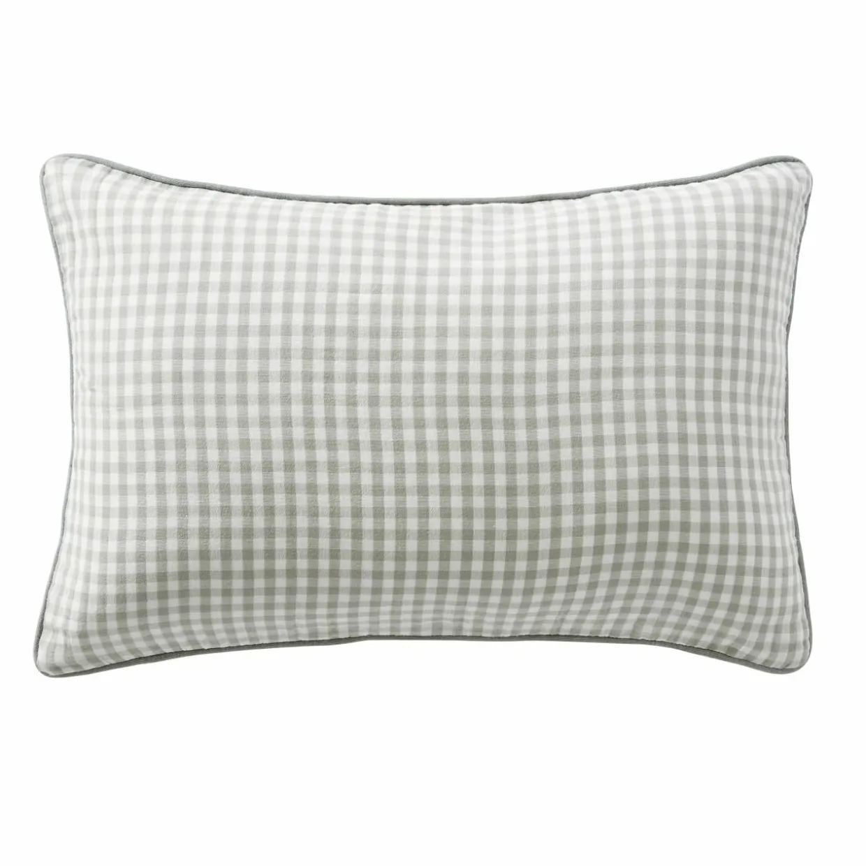 Taie d'oreiller rectangulaire gaze de coton (50 x 80 cm) Gaïa Vichy Vert eucalyptus
