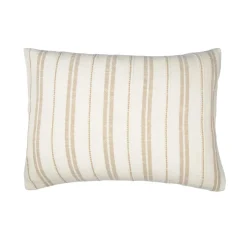 Taie d'oreiller rectangulaire réversible coton texturé et percale (50 x 70 cm) Alice Ficelle