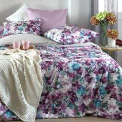 Taie d'oreiller rectangulaire percale de coton (50 x 70 cm) Pervenche Violet parme