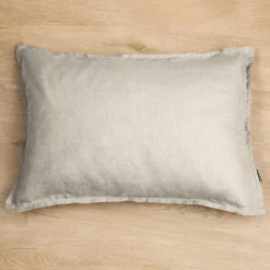 Taie d'oreiller rectangulaire lin lavé (50 x 80 cm) Louise Beige