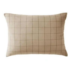 Taie d'oreiller rectangulaire gaze de coton (50 x 70 cm) Gaïa Match Ficelle