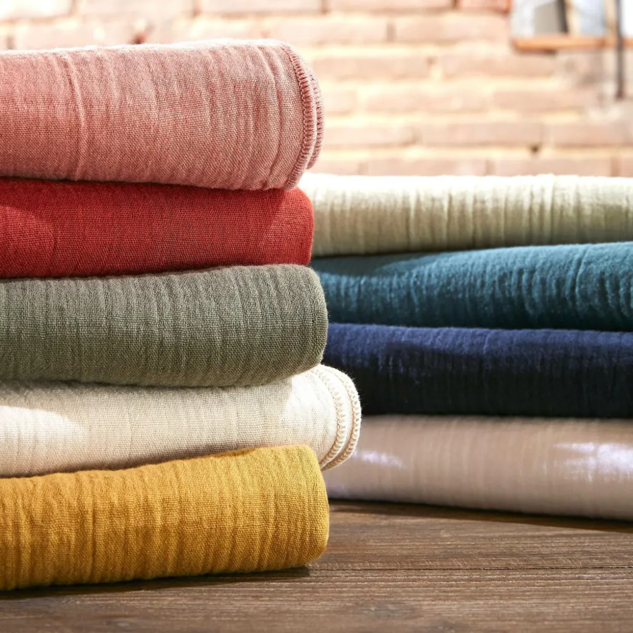 Taie d'oreiller rectangulaire gaze de coton (50 x 80 cm) Gaïa Ficelle