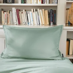 Taie d'oreiller rectangulaire percale de coton (50 x 70 cm) Cali Vert eucalyptus