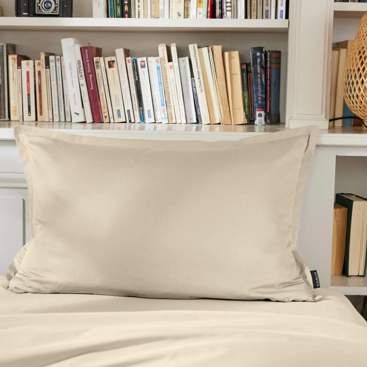 Taie d'oreiller rectangulaire percale de coton (50 x 70 cm) Cali Beige