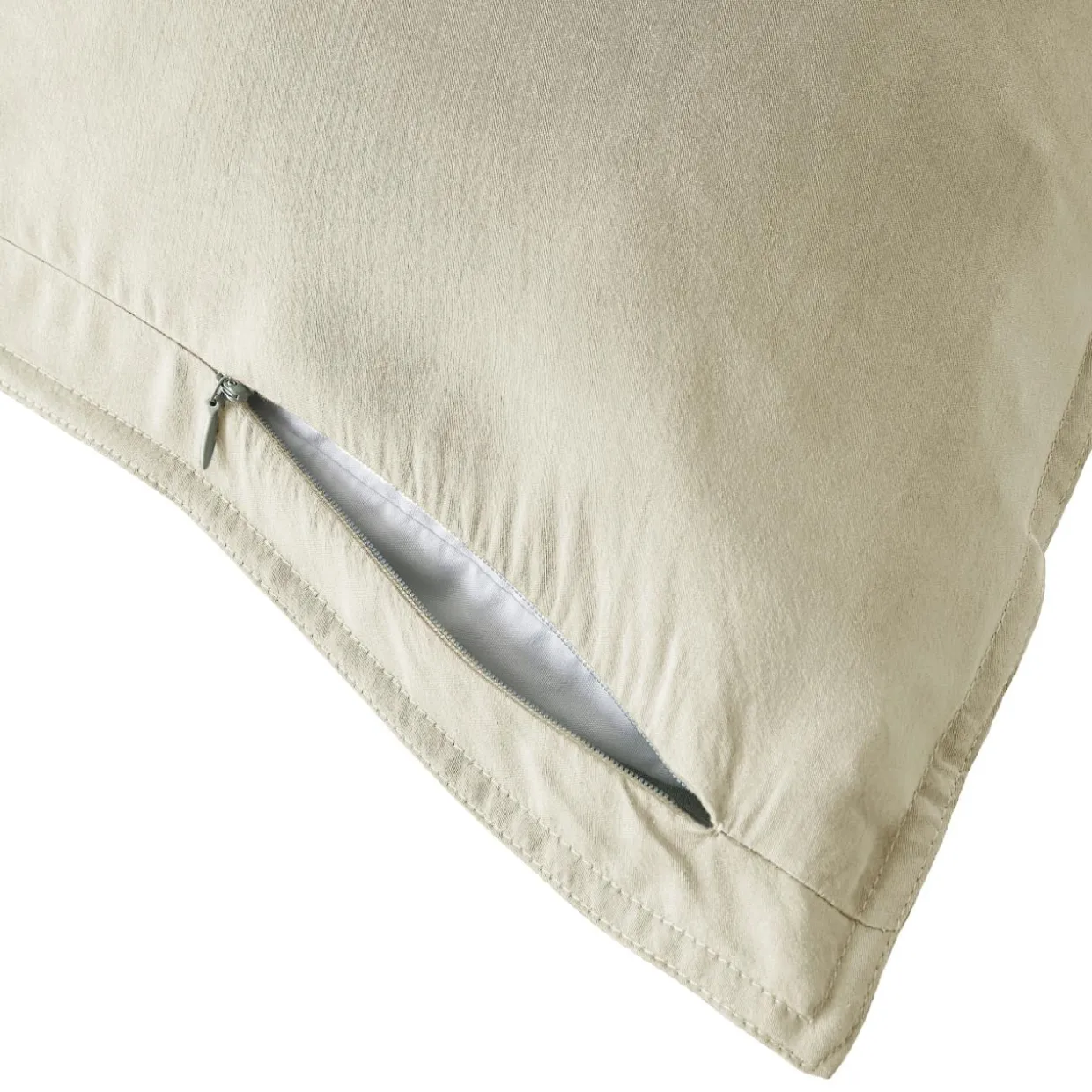 Taie d'oreiller rectangulaire lyocell Tencel™ lavé (50 x 70 cm) Olivia Beige pampa