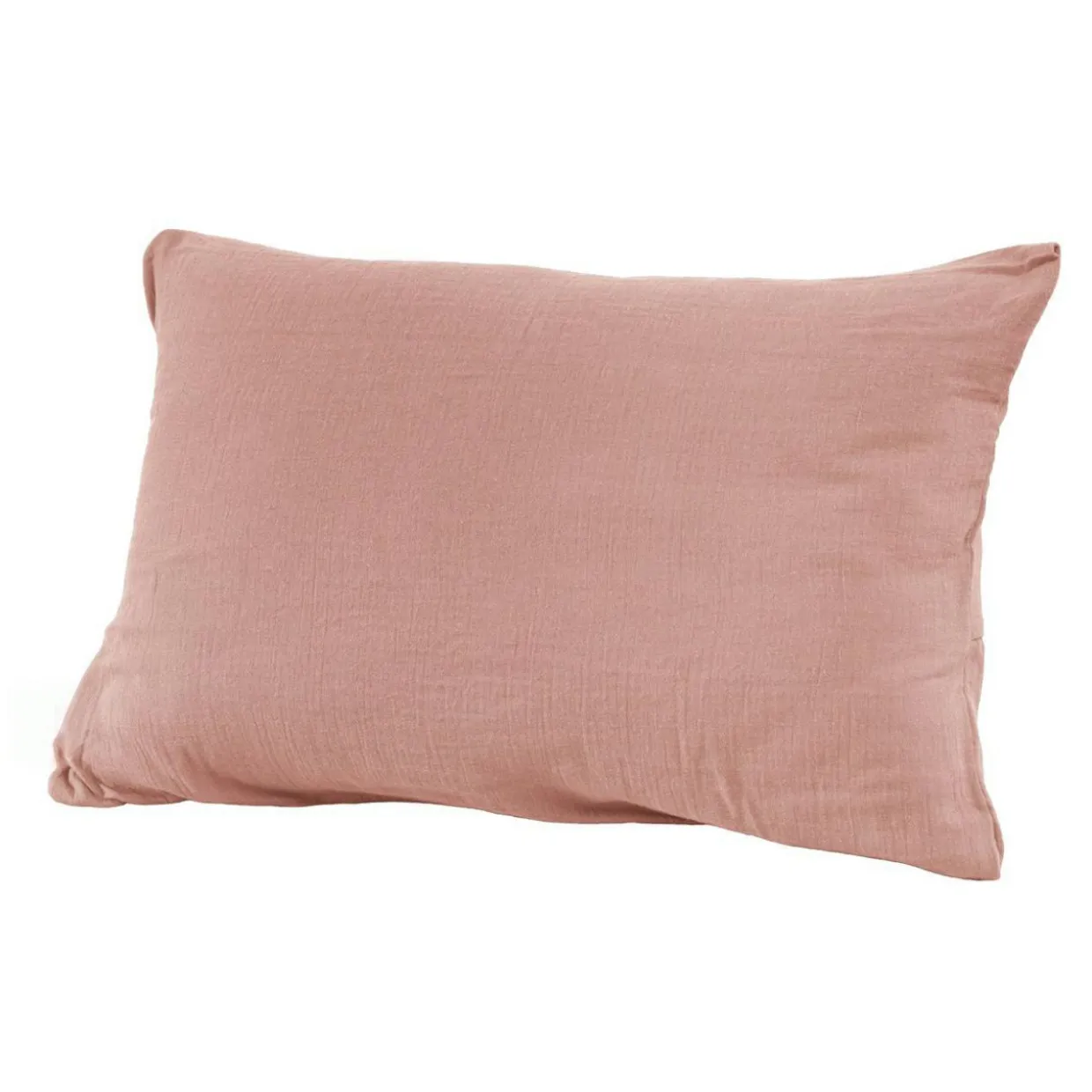 Taie d'oreiller rectangulaire gaze de coton (50 x 80 cm) Gaïa Rose pêche