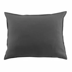 Taie d'oreiller rectangulaire flanelle de coton (50 x 70 cm) Nina Gris anthracite