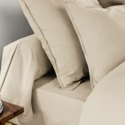 Taie d'oreiller rectangulaire flanelle de coton (50 x 80 cm) Nina Beige