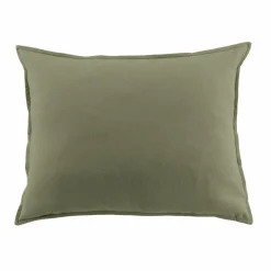 Taie d'oreiller rectangulaire flanelle de coton (50 x 80 cm) Nina Vert romarin