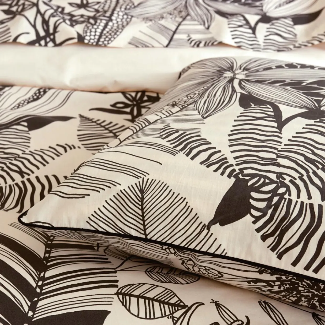 Taie d'oreiller rectangulaire percale de coton (50 x 70 cm) Alba Noire