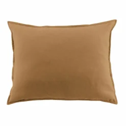 Taie d'oreiller rectangulaire flanelle de coton (50 x 70 cm) Théa Camel