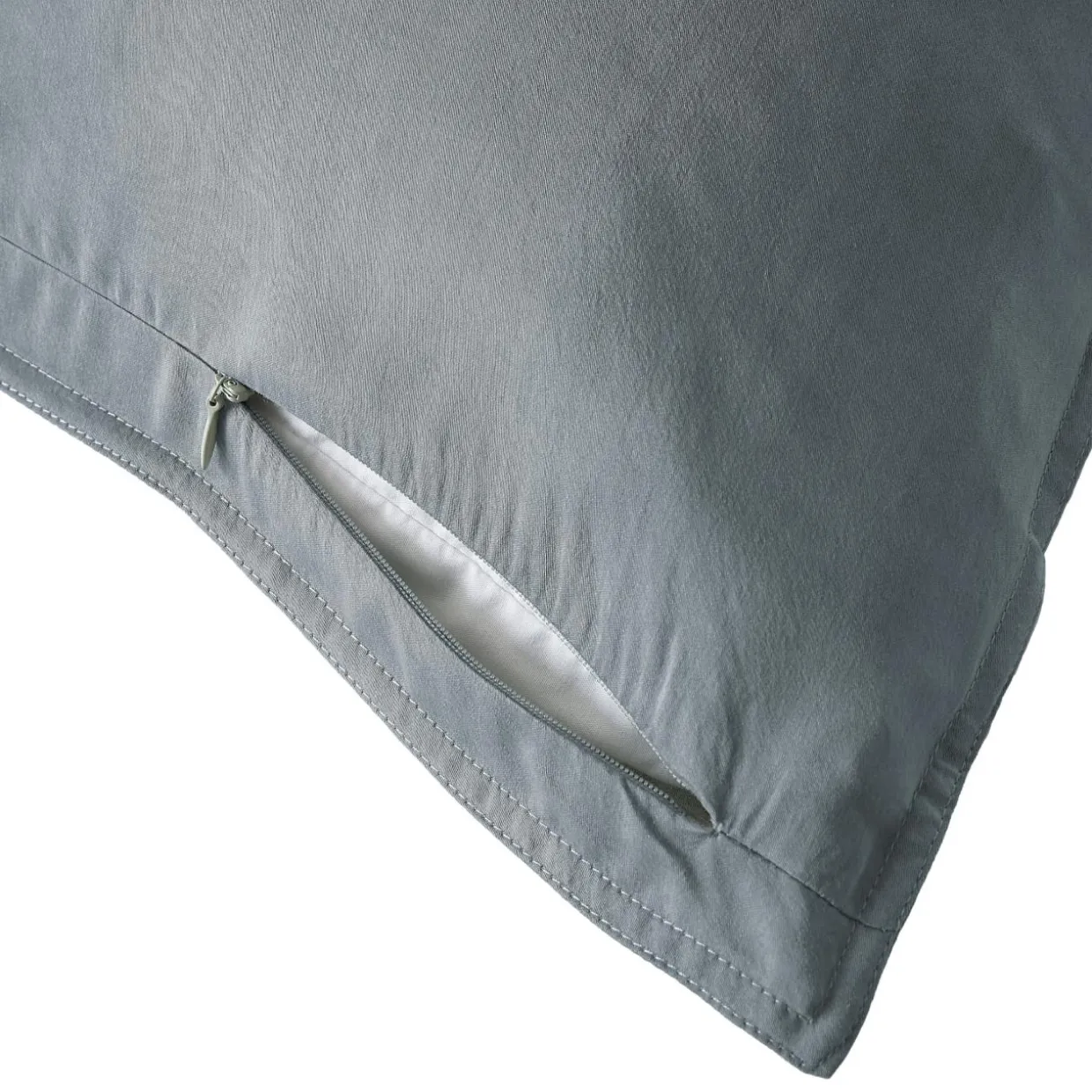 Taie d'oreiller rectangulaire lyocell Tencel™ lavé (50 x 70 cm) Olivia Bleu stone