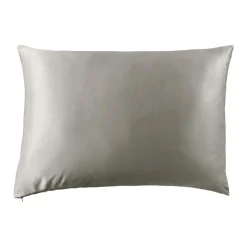 Taie d'oreiller rectangulaire soie de mûrier (50 x 80 cm) Mizuki Gris clair