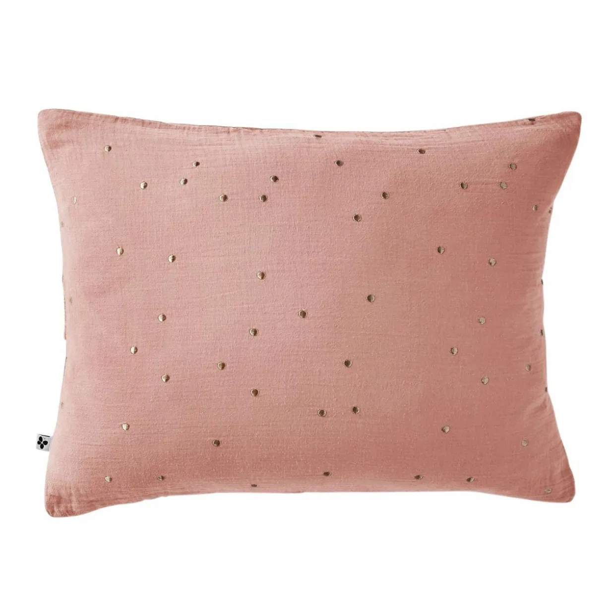 Taie d'oreiller rectangulaire gaze de coton (50 x 70 cm) Gaïa Chic Rose pêche