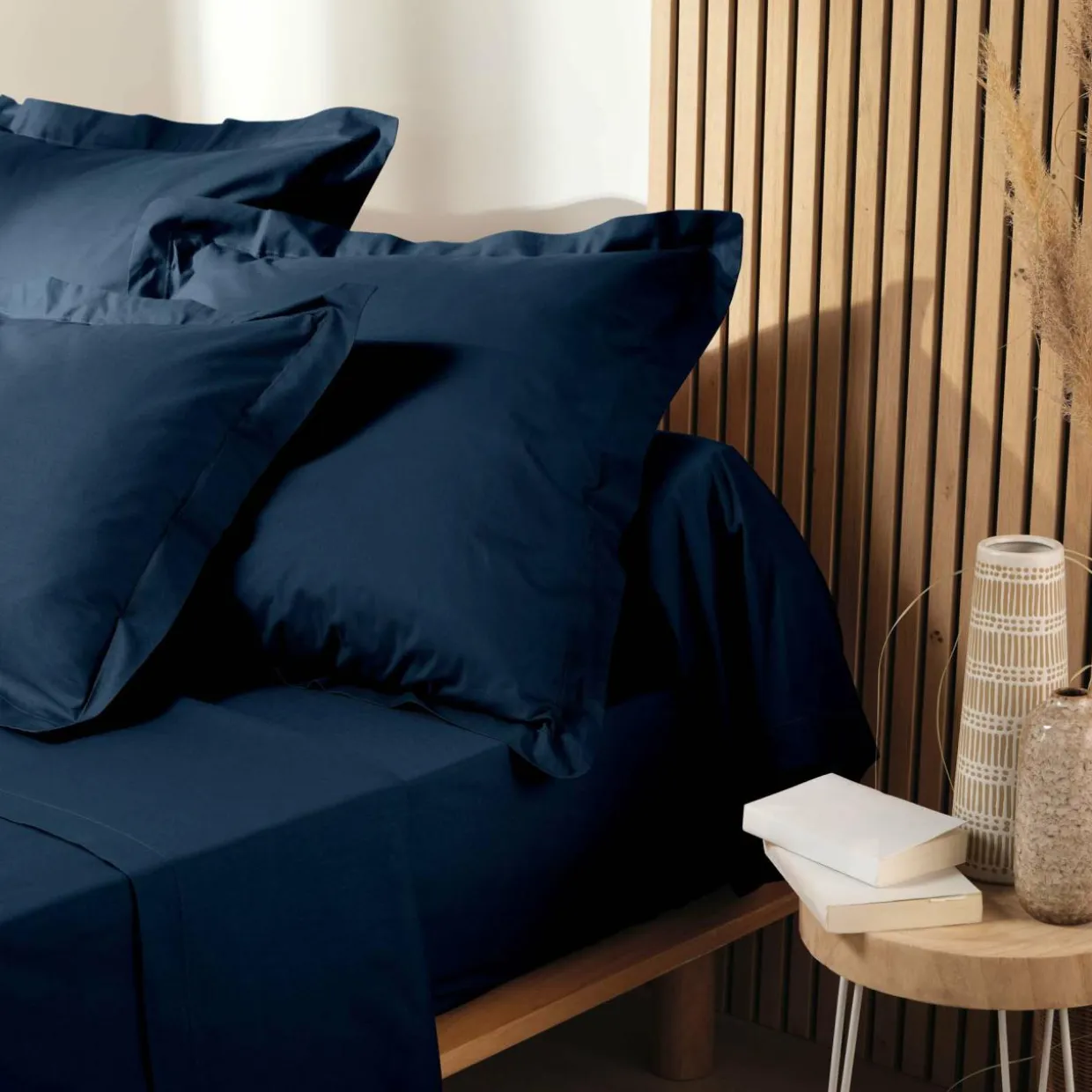 Taie d'oreiller rectangulaire coton bio (50 x 70 cm) Biolina Bleu nuit